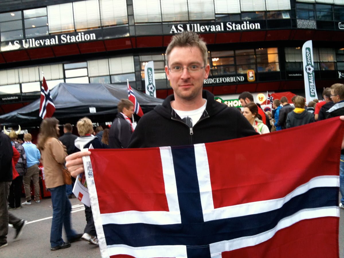 Matt outside the Ullevaal Stadion