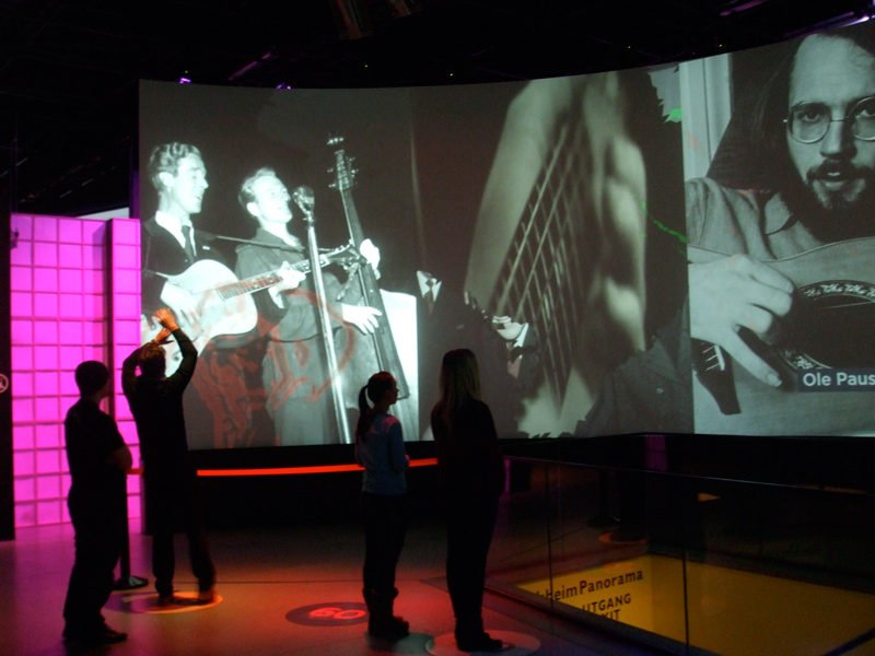 rockheim8 Giant video screens inside Rockheim. Photo: David Nikel.
