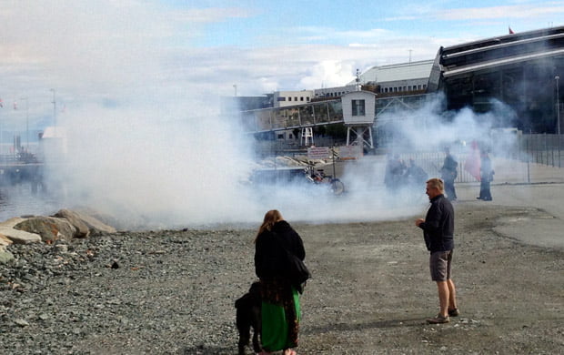Cannon-fire salute in Trondheim