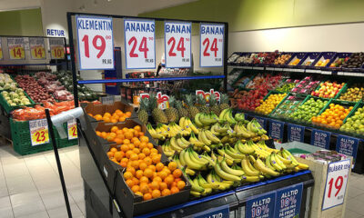 Inside a Rema 1000 Supermarket.