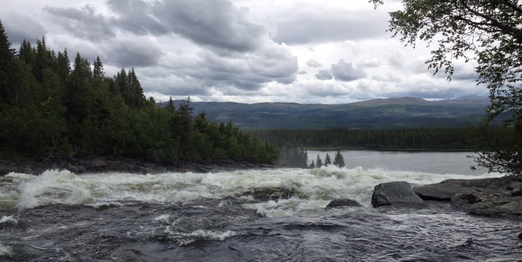 Tännforsen waterfall
