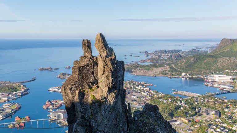 Svolværgeita, or the ‘Svolvaer Goat’ above the town.