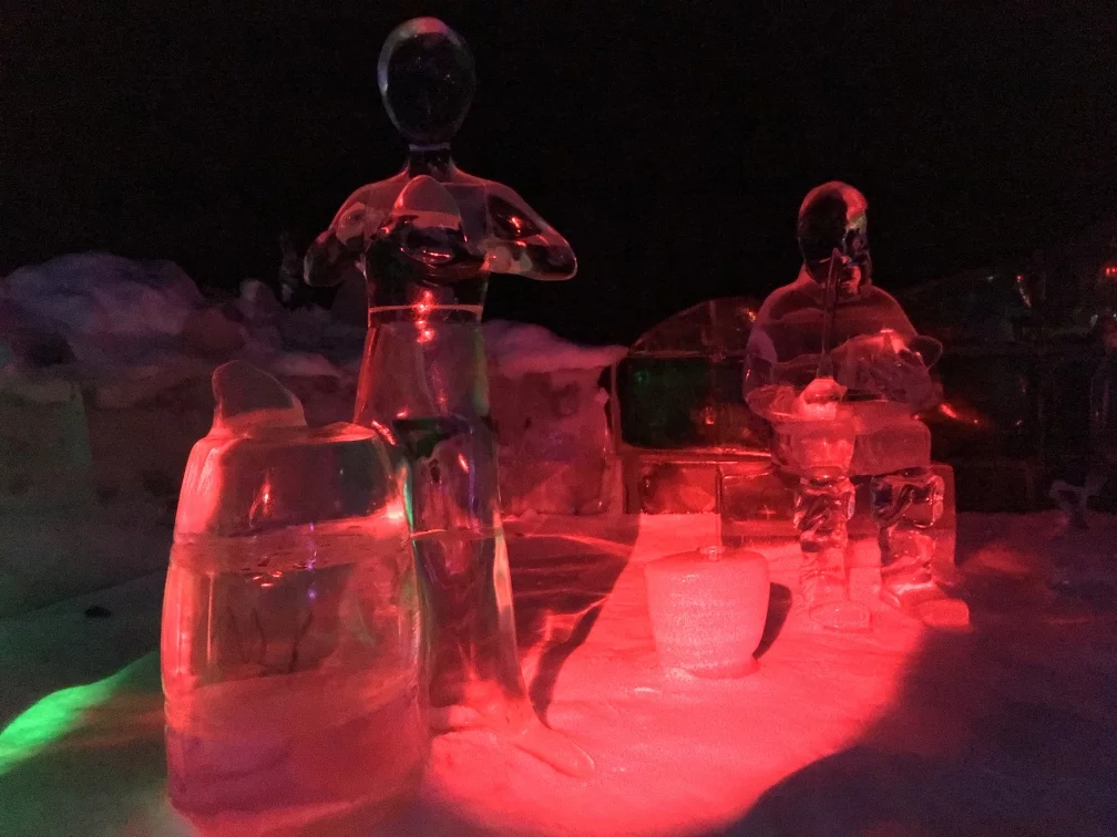 Ice sculpture inside Magic Ice in Svolvaer, Lofoten. Photo: David Nikel.