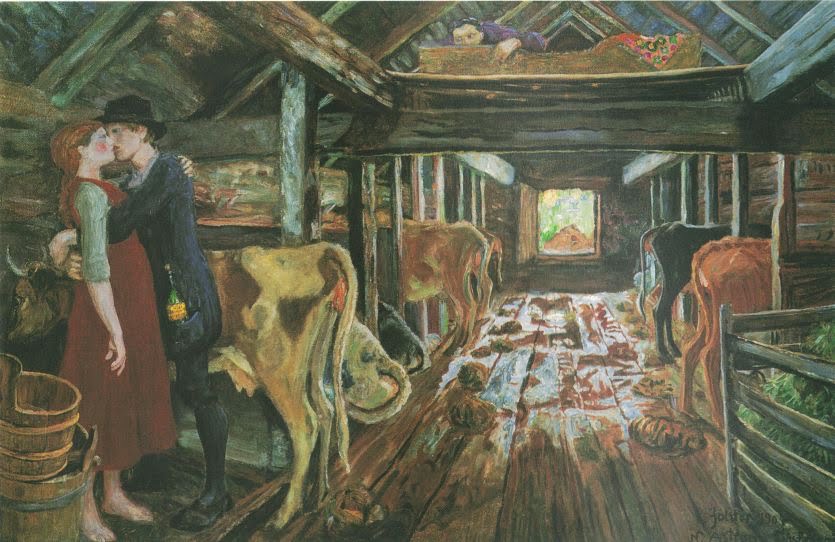 'Fjøsfrieri' by Nikolai Astrup.