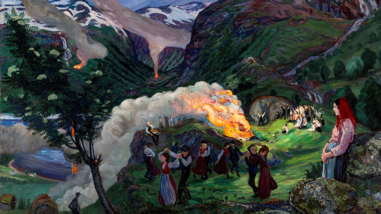 Midsummer Night depiction by Nikolai Astrup.