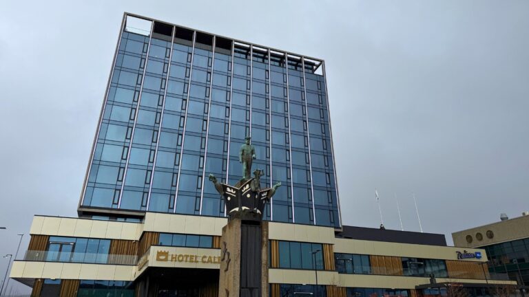 Hotel entrance in Kristiansand, Norway. Photo: David Nikel.