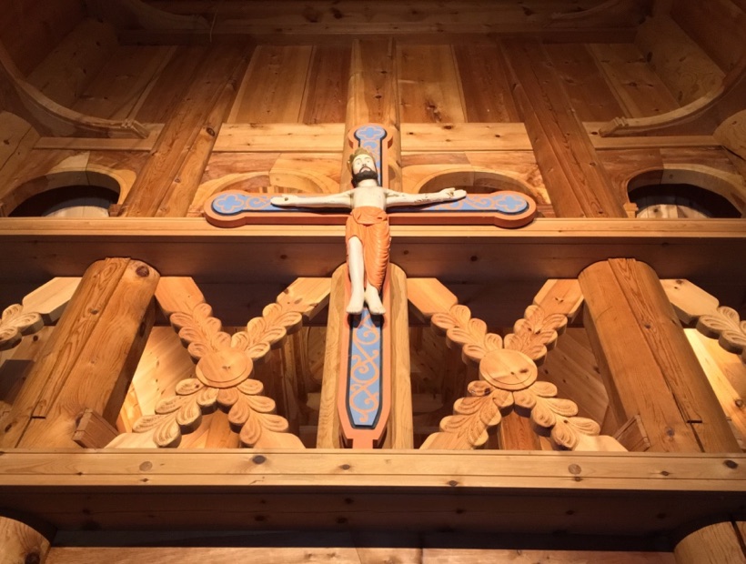 Interior of Fantoft Stave Church. Photo: David Nikel.