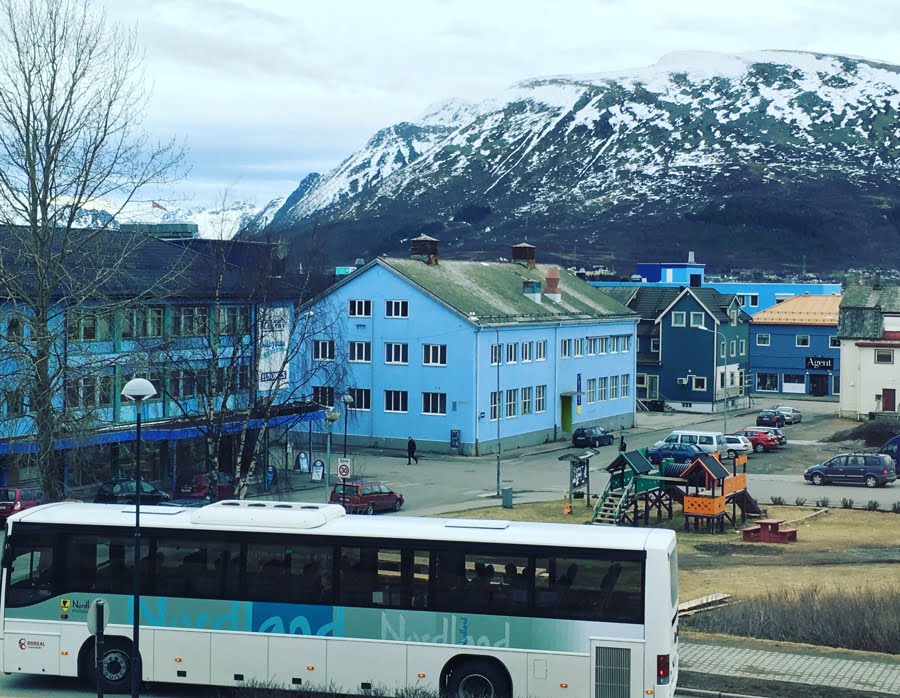 View of the blue town