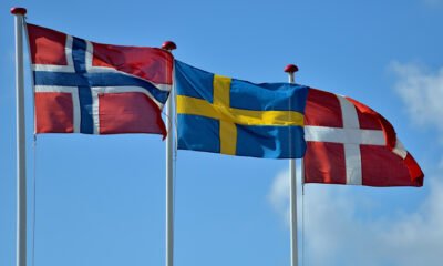 The flags of the Scandinavian countries