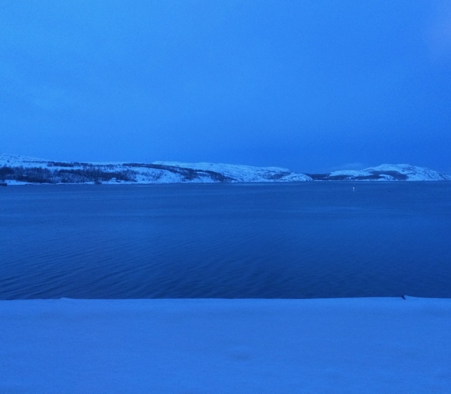 Blue hour in Kirkenes, Finnmark. This beautiful light phenomenon occurs during the winter months during twilight.