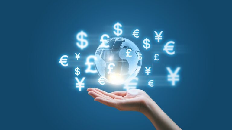 Global currency transfer concept image.