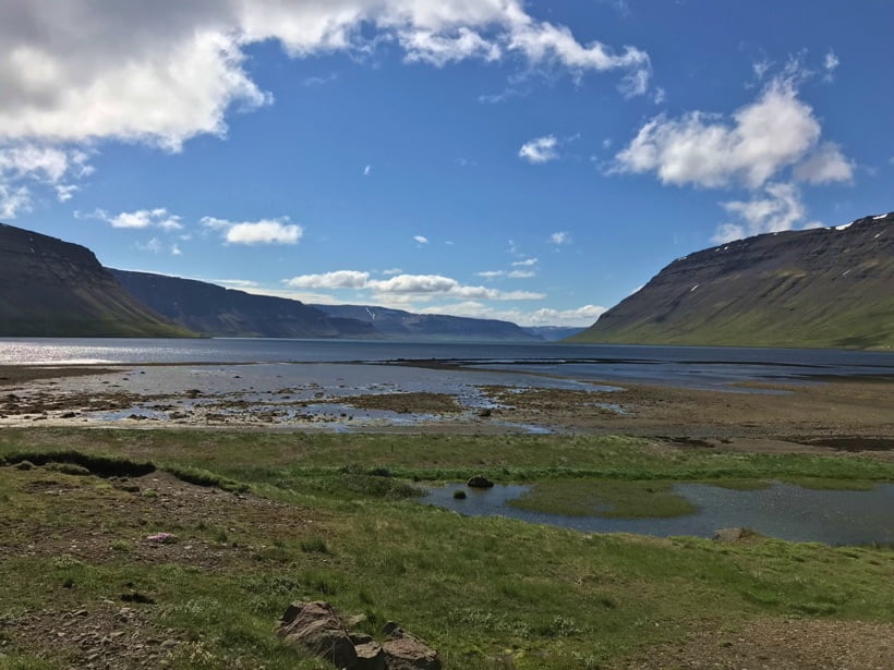 The shoreline of the Arnarfjörður in Iceland's westfjords