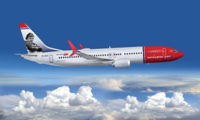 Norwegian Max airplane flying to Norway