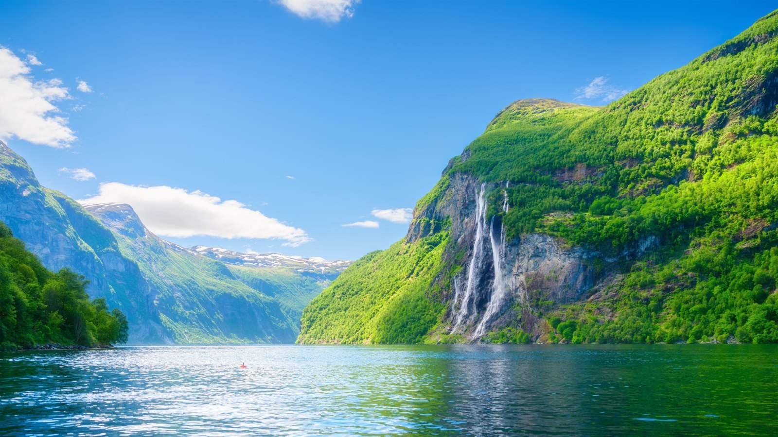 Geirangerfjord waterfall in Norway.