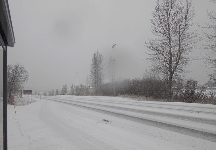 A snowy day in Bodø, Norway