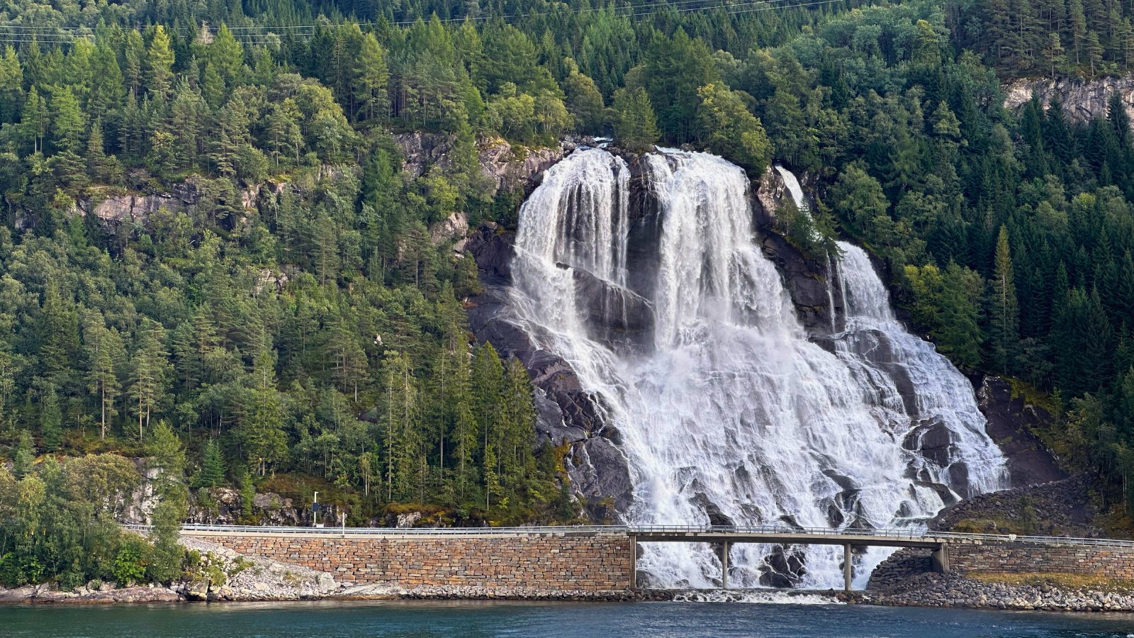 Furebergfossen seen from the fjord. Photo: David Nikel.