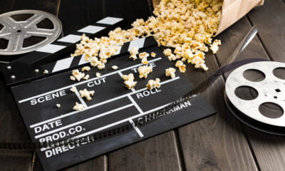 A cinema in Norway with popcorn and a film reel