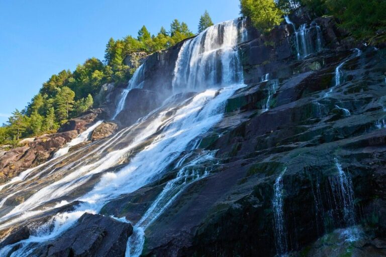 Låtefossen waterfall in Norway.