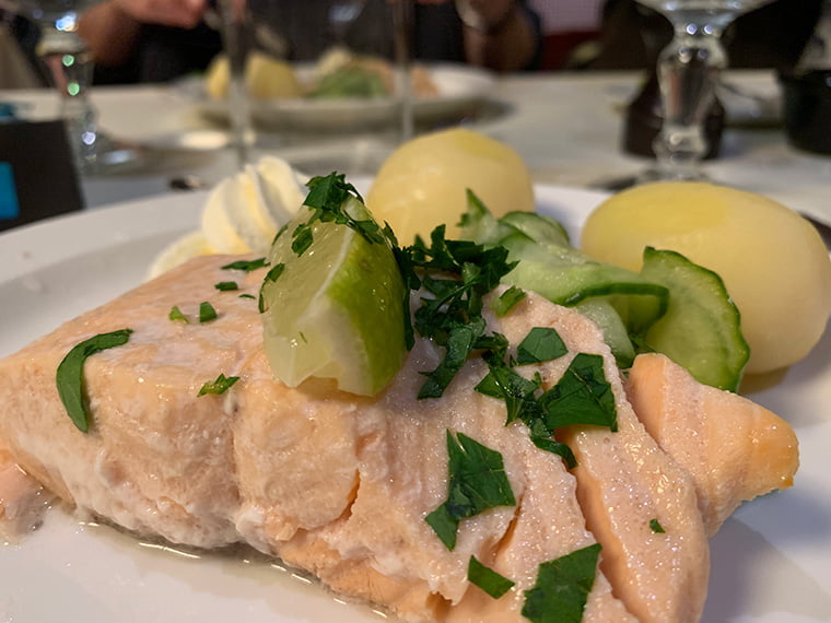 Baked salmon on the MS Vesterålen