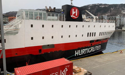 Hurtigruten arrival in Bergen, Norway