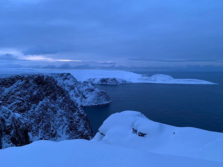 Knivskjelodden in the winter
