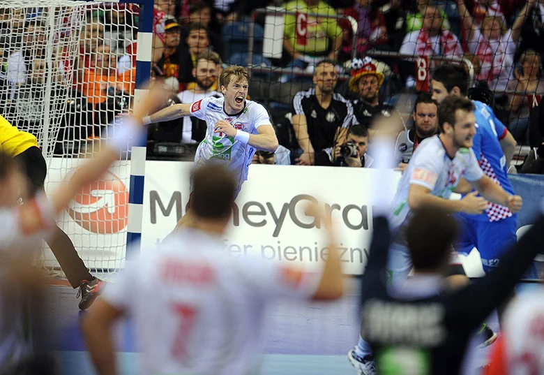 Norway playing Croatia at Handball