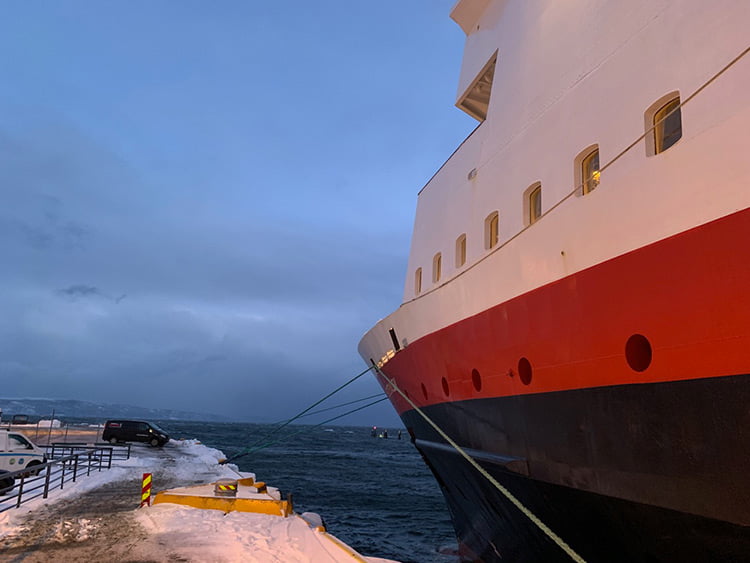 MS Vesterålen docked in Trondheim, Norway