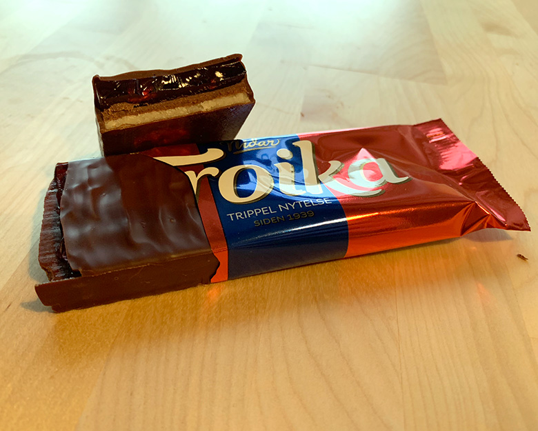 Troika chocolate bar in Norway. Photo: David Nikel.