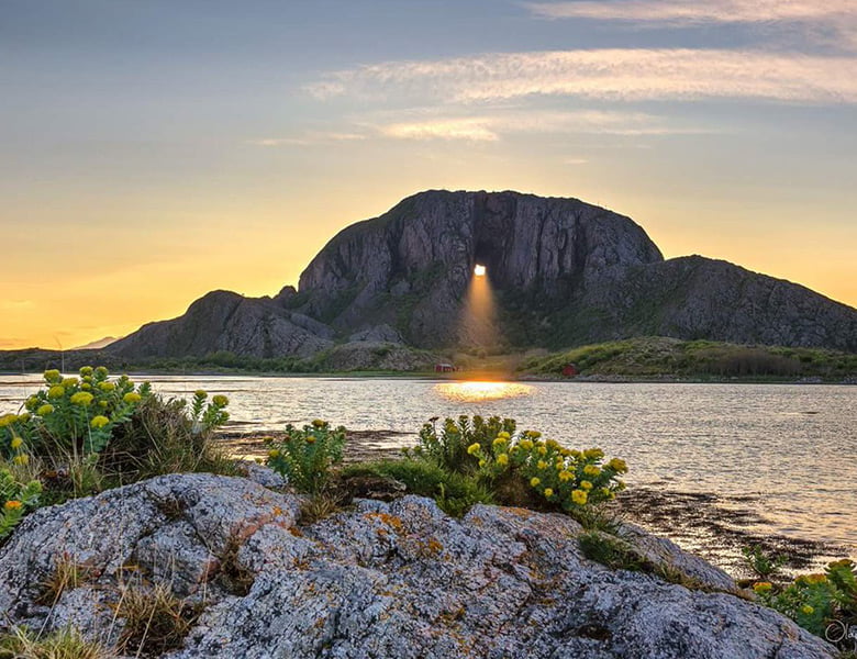 Torghatten mountain in Norway