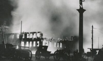 Flames at Trondheim’s main city square