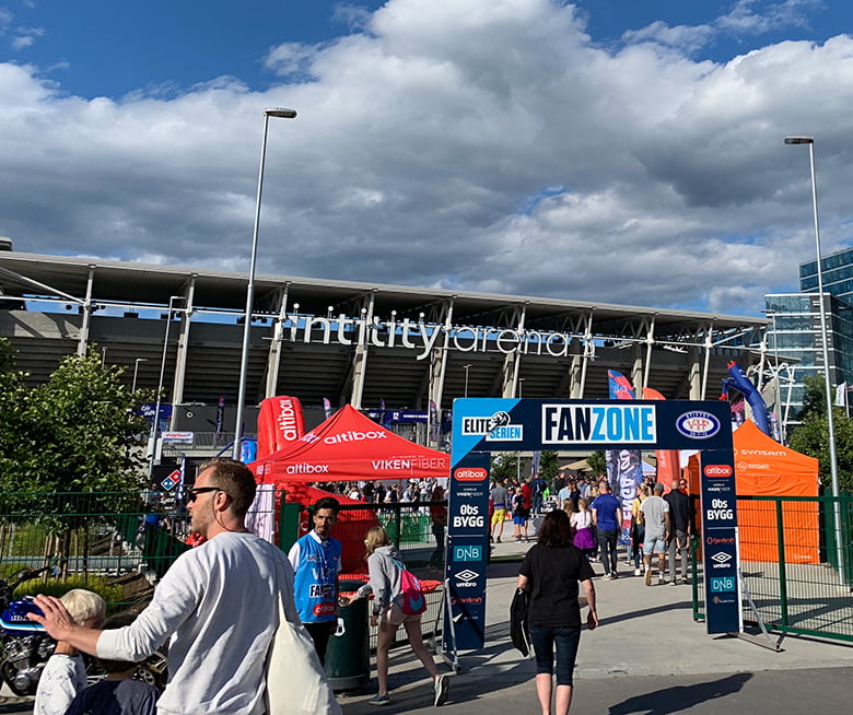 Vålerenga "fan zone" before a football match in Oslo. Photo: David Nikel.