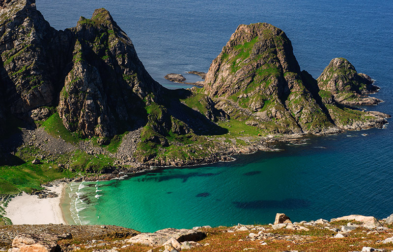 A beach and mountains in Northern Norway