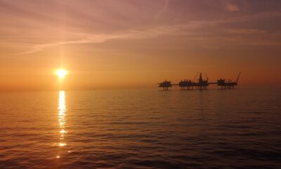 Johan Sverdrup oil field at sunset