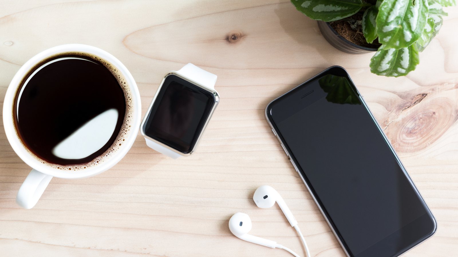 Smartphone apps and coffee.