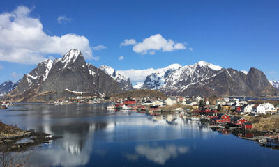 Panorama of Reine in Norway's Lofoten islands.