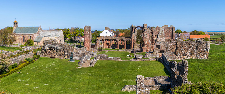 The priory ruins at Lindisfarne.