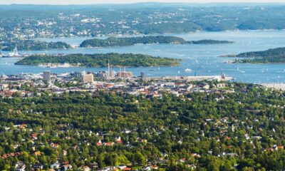 Aerial photo of the green city Oslo, Norway