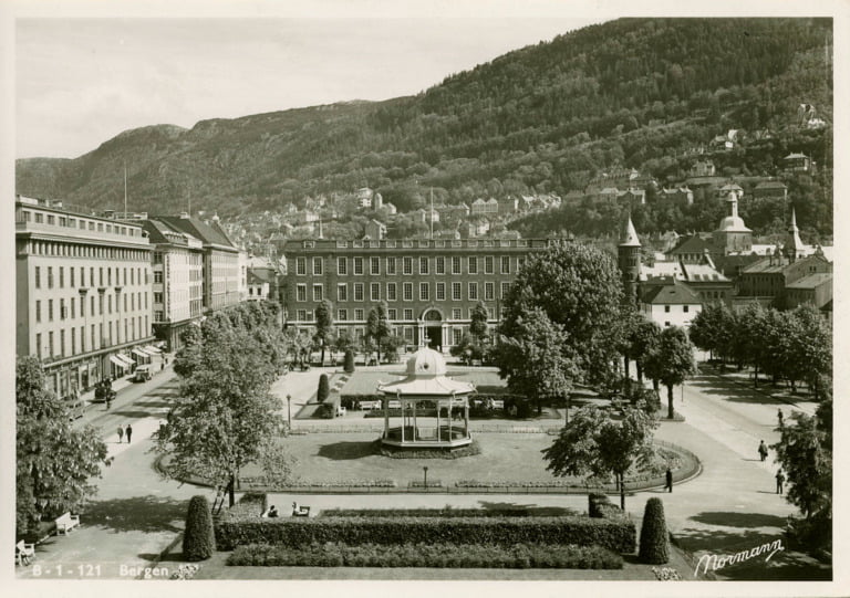 Bergen city park in the 1950s.