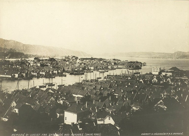 View of Bryggen and Nordnes from Skansen.
