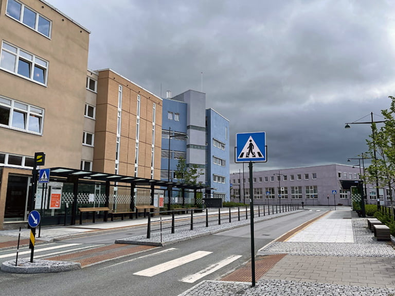 Metrobus stop at Gløshaugen, Trondheim