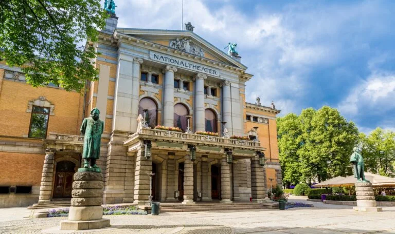 The exterior of Norway’s National Theatre in Oslo.