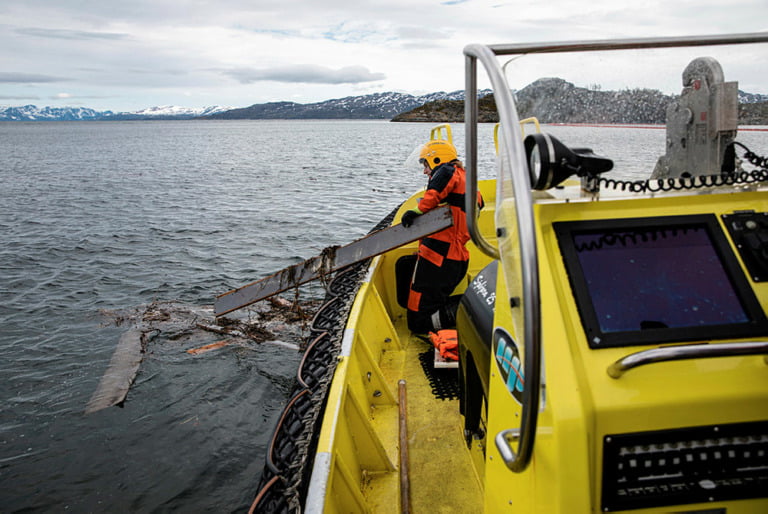 Coastguard Harstad assists with cleanups after a landslide in Alta, Norway.