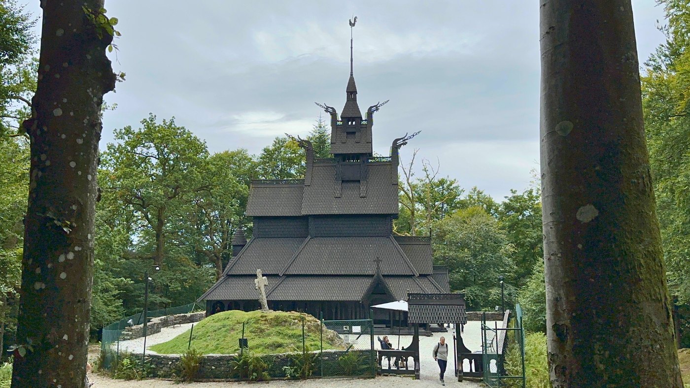 Fantoft Stave Church in its forest setting. Photo: David Nikel.