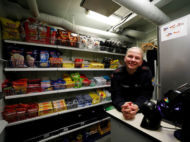 From the kiosk onboard the Coast Guard wessel CG Senja, run by sailor Solheim.