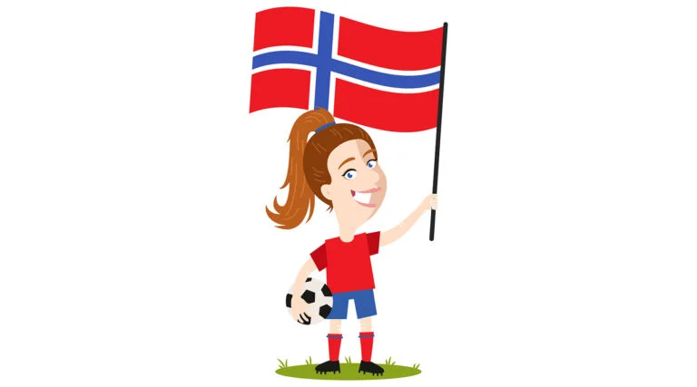 Norway women's footballer cartoon