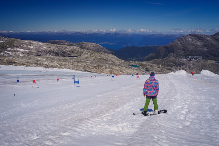 Fonna glacier summer ski resort in Norway.