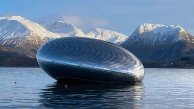 Salmon Eye exhibition centre in Hardangerfjord, Norway. Photo: Kvorning Design.