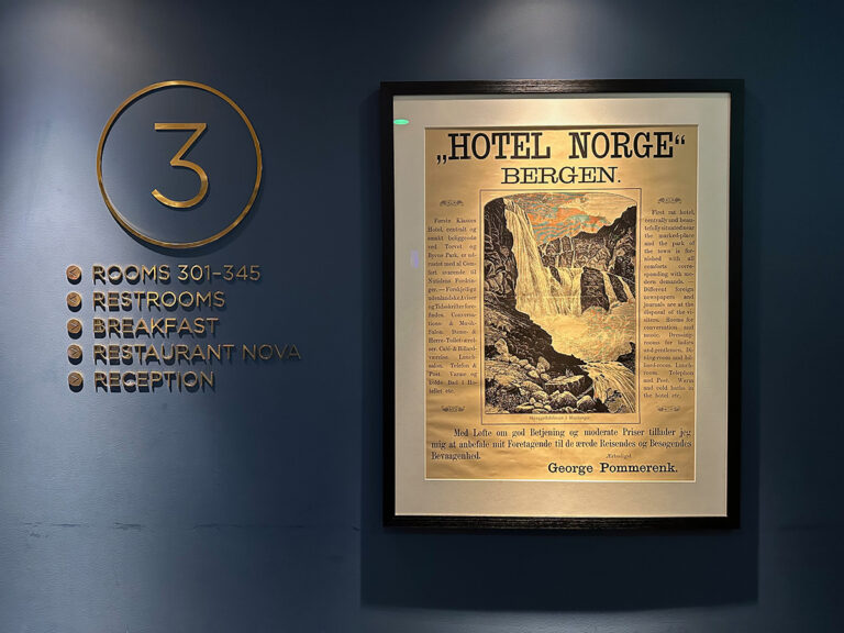 Historic poster at the Hotel Norge.