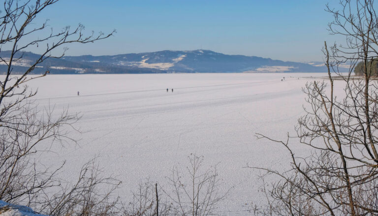 Lake Mjøsa under ice near Hamar.