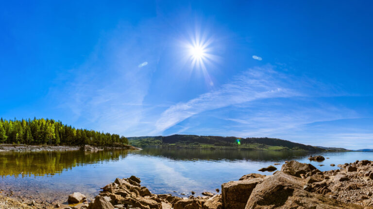 Shoreline of lake Mjøsa in Norway